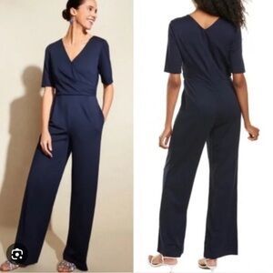 J. McLaughlin Nicole Navy Jumpsuit with Pockets & Zipper Back  NWT